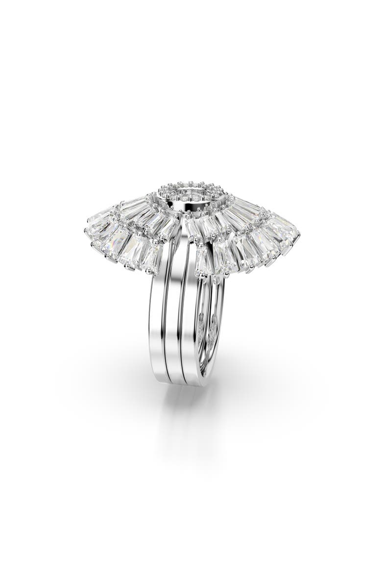 Set of 3 Idyllia Cubic Zirconia Cocktail Rings, Alternate, color, SILVER