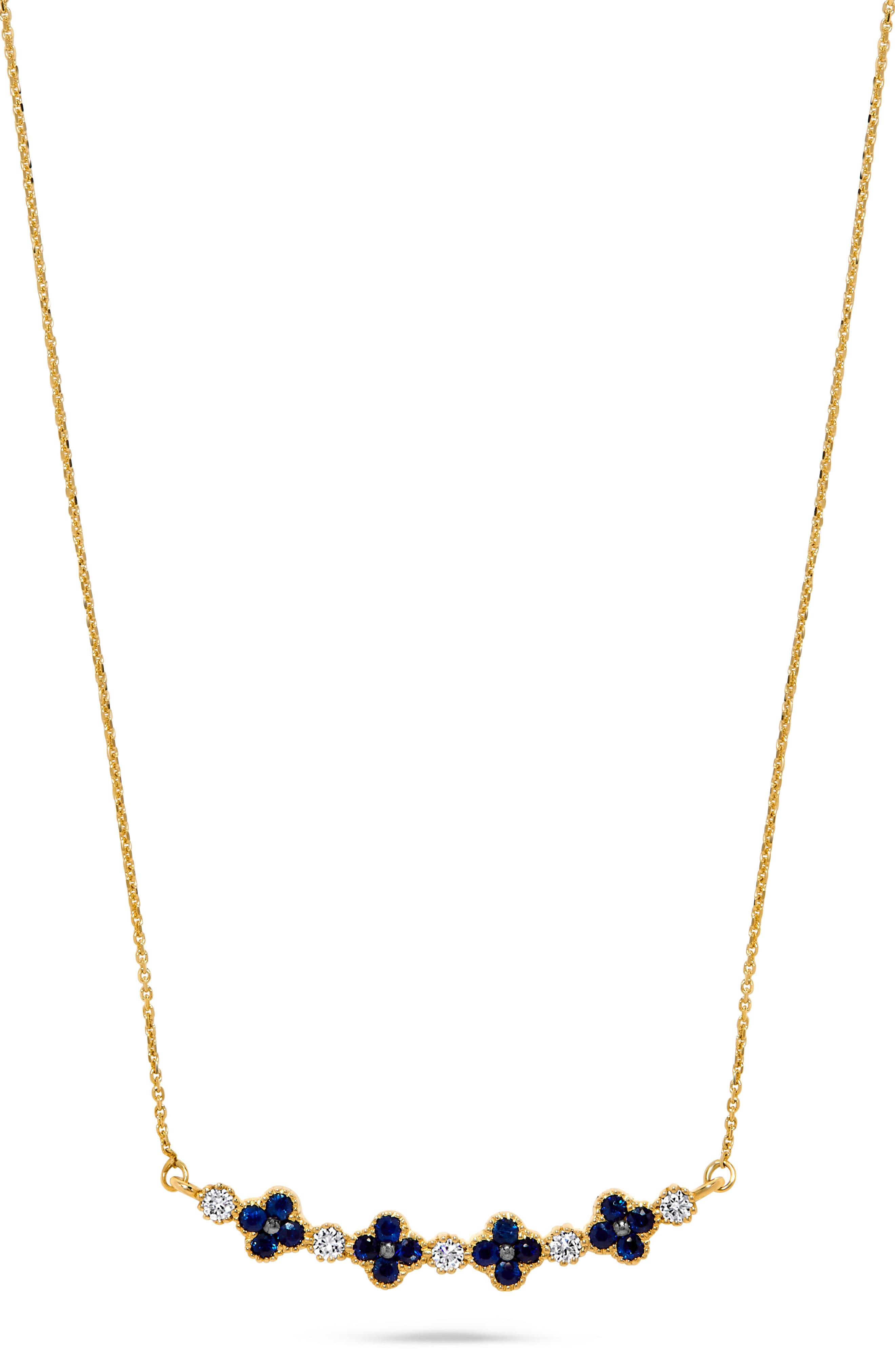 H.J. Namdar Clover Sapphire & Diamond Pendant Necklace