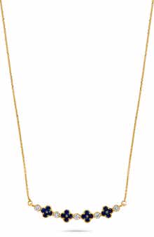 H.J. Namdar Clover Sapphire & Diamond Pendant Necklace