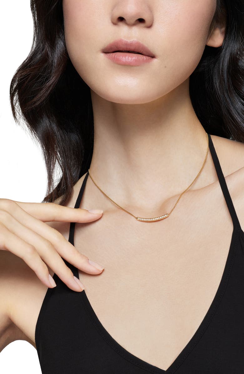 David Yurman Petite Pavé Diamond Bar Necklace, Alternate, color, 