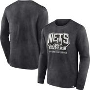 FANATICS Men's Fanatics Branded Heather Charcoal Brooklyn Nets Front Court Press Snow Wash Long Sleeve T-Shirt