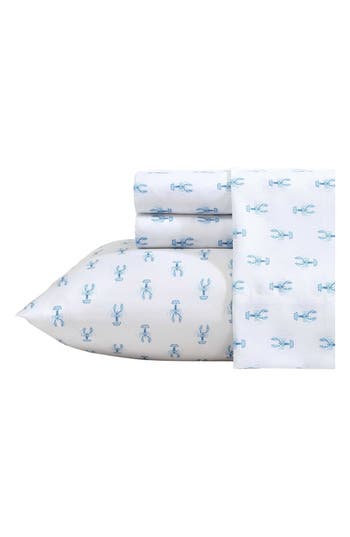 Nautica Nantucket Lobster Print Microfiber Sheet Set In White