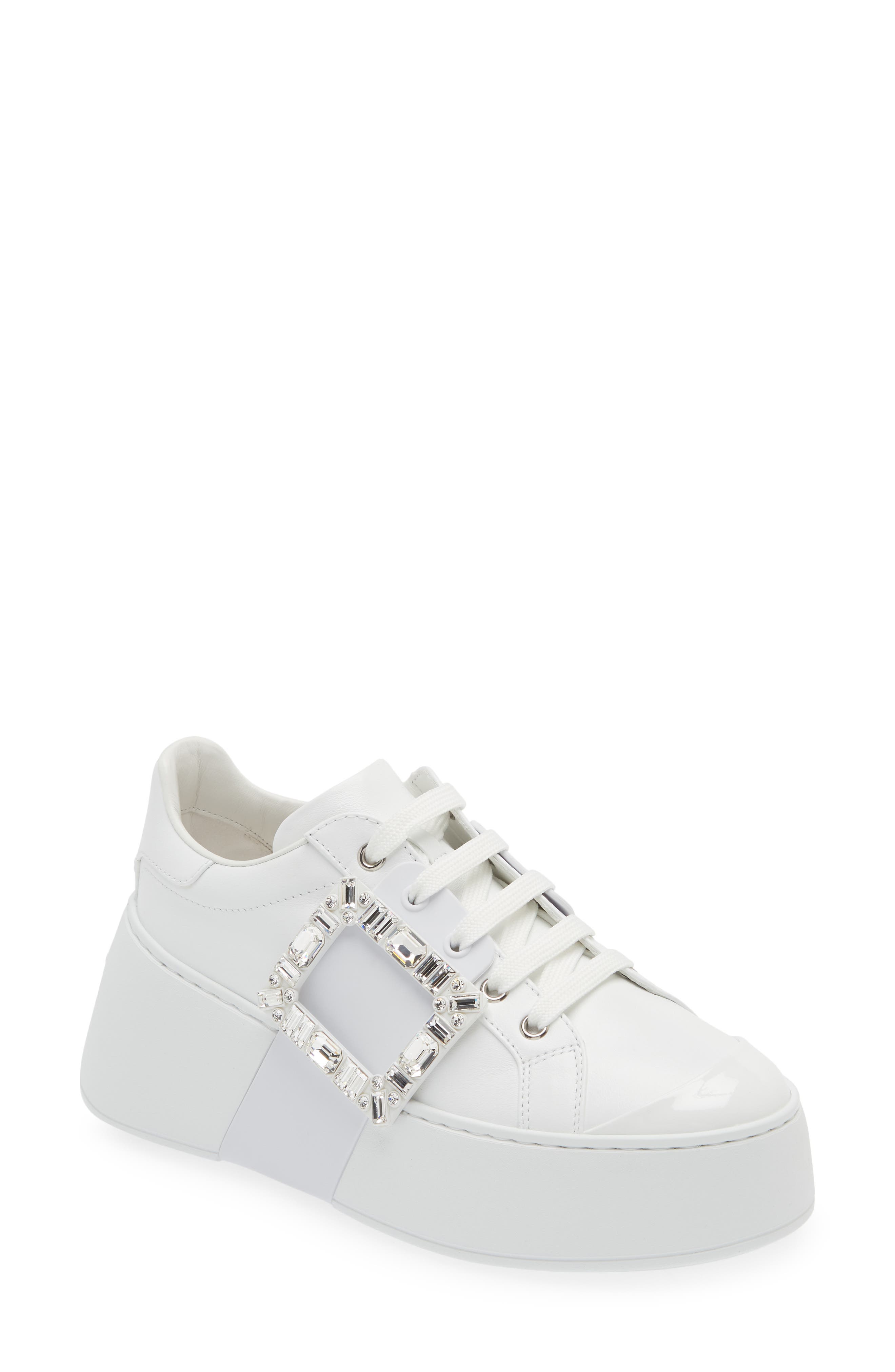 Roger Vivier Viv Skate Platform Sneaker, Main, color, Bianco