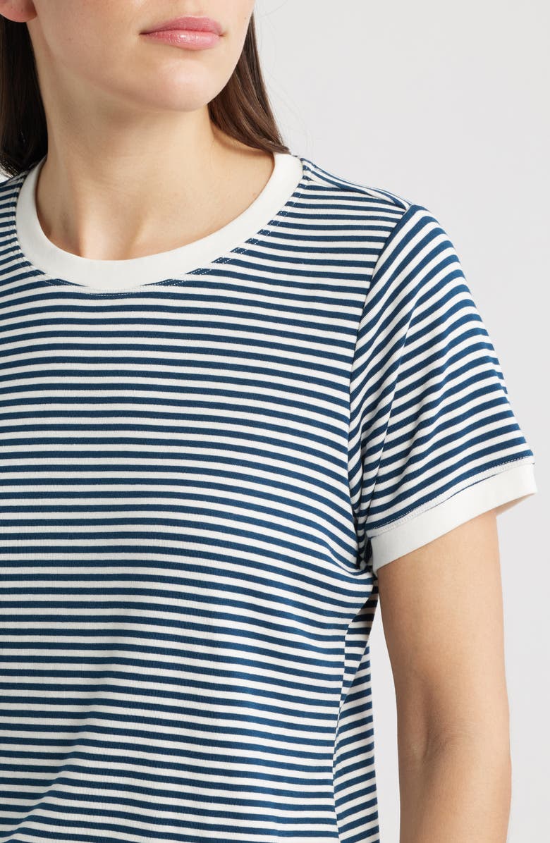 CITY BLUES Stripe Ringer T-Shirt, Alternate, color, Navy