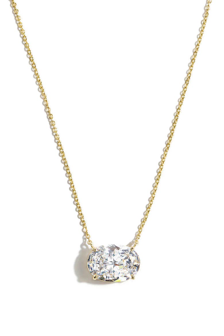 Hello Gorgeous Cubic Zirconia Pendant Necklace, Main, color, GOLD-WHITE