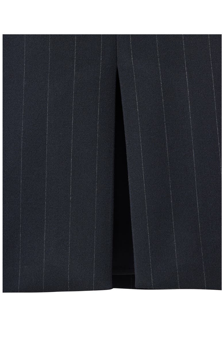 Pinstripe High Waist Midi Skirt, Alternate, color, NAVY