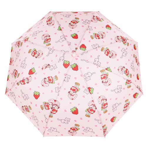 Strawberry Shortcake Heart Print Compact Umbrella In Brown