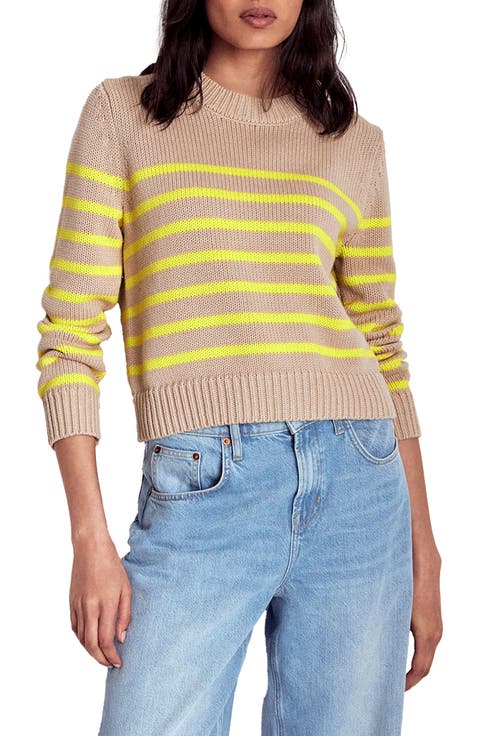 Lucy Stripe Chunky Crop Cotton Sweater