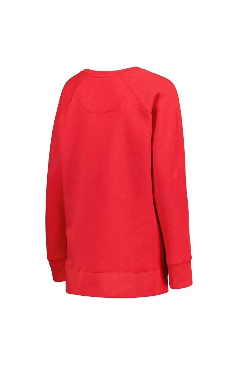 PRESSBOX Women's Pressbox Scarlet Nebraska Huskers Steamboat Animal Print Raglan Pullover Sweatshirt, Alternate, color,