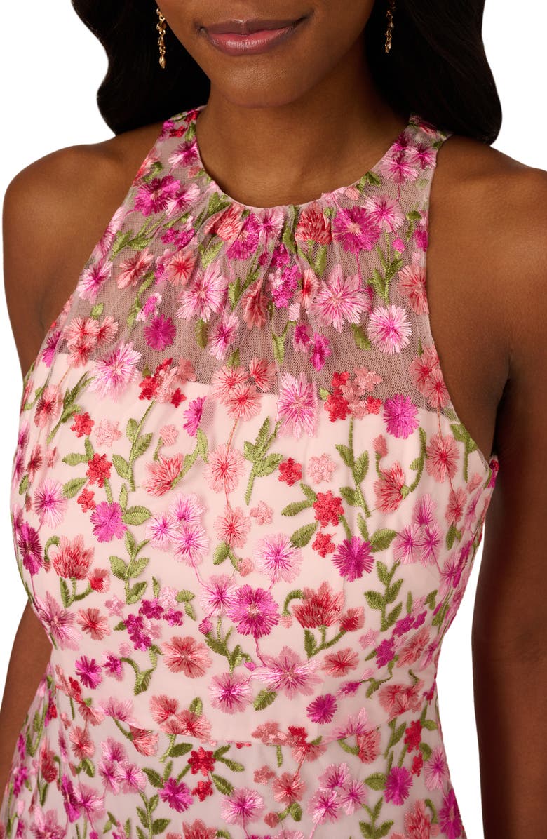 Adrianna Papell Embroidered Floral Dress, Alternate, color, 