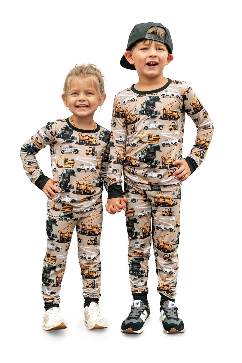 Work Hard, Play Hard 2 Piece Pajama Set, Alternate, color, Beige