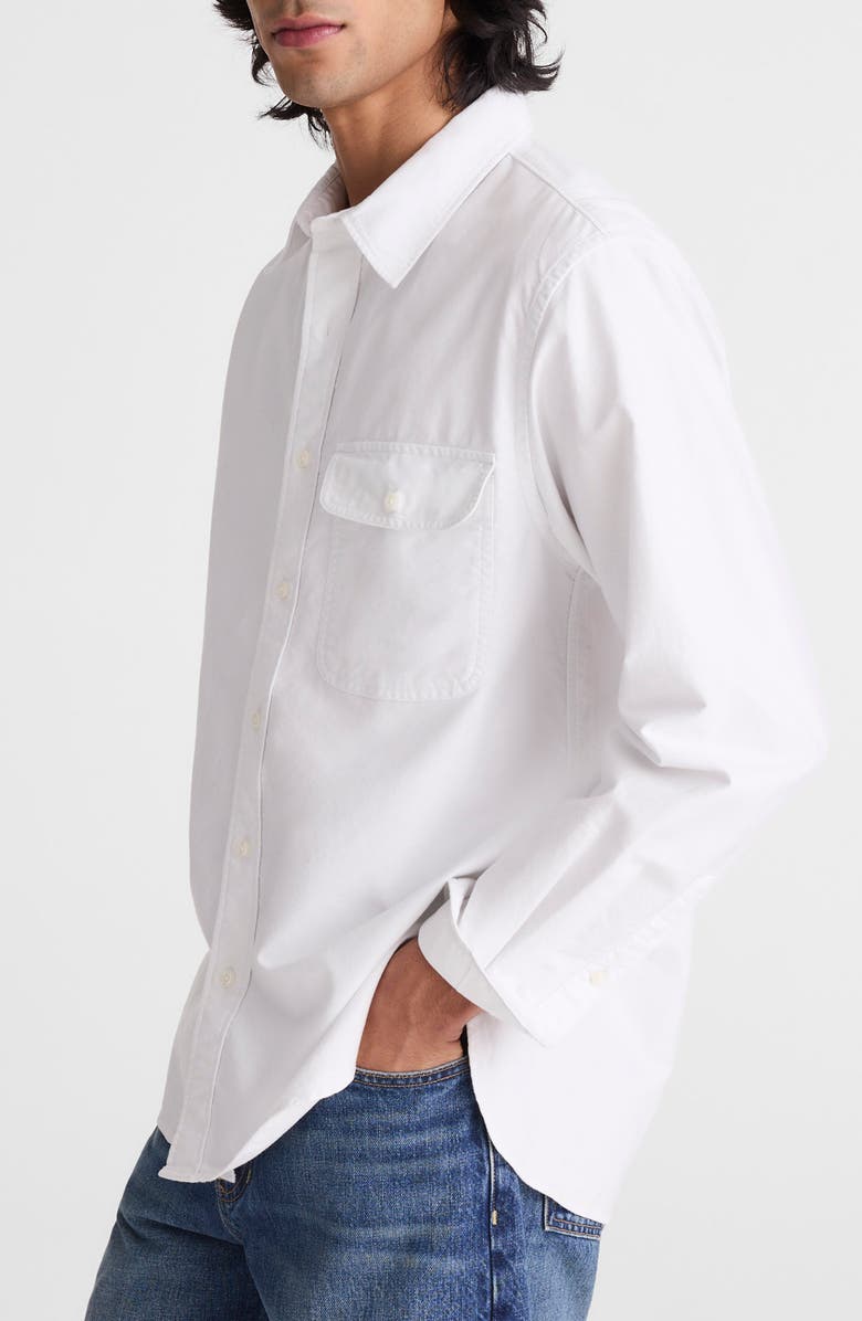 Madewell Allday Single Pocket Oxford Shirt, Alternate, color, White
