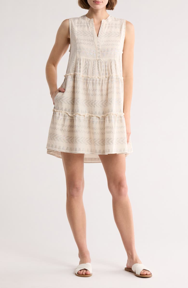 Elan Metallic Jacquard Cover-Up Minidress, Main, color,