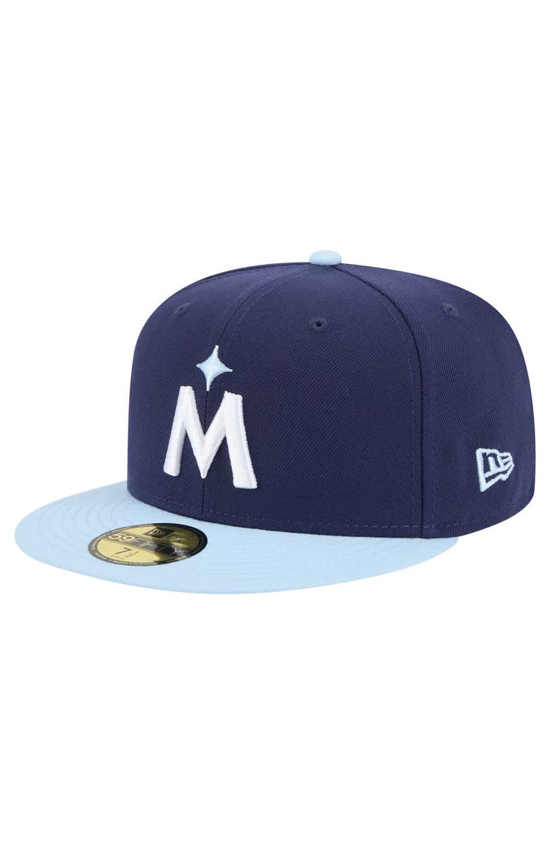 New Era Men's New Era Navy/Light Blue Minnesota Twins Color Pack 2-Tone 59FIFTY Fitted Hat, Alternate, color, 