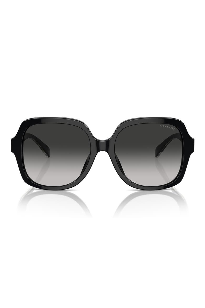 56mm Gradient Square Sunglasses, Main, color, BLACK