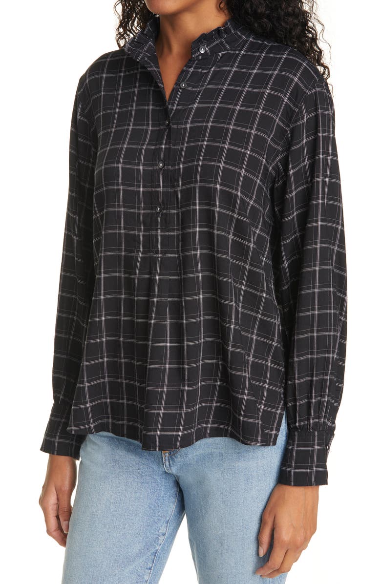 La Vie Rebecca Taylor Check Long Sleeve Blouse, Alternate, color,