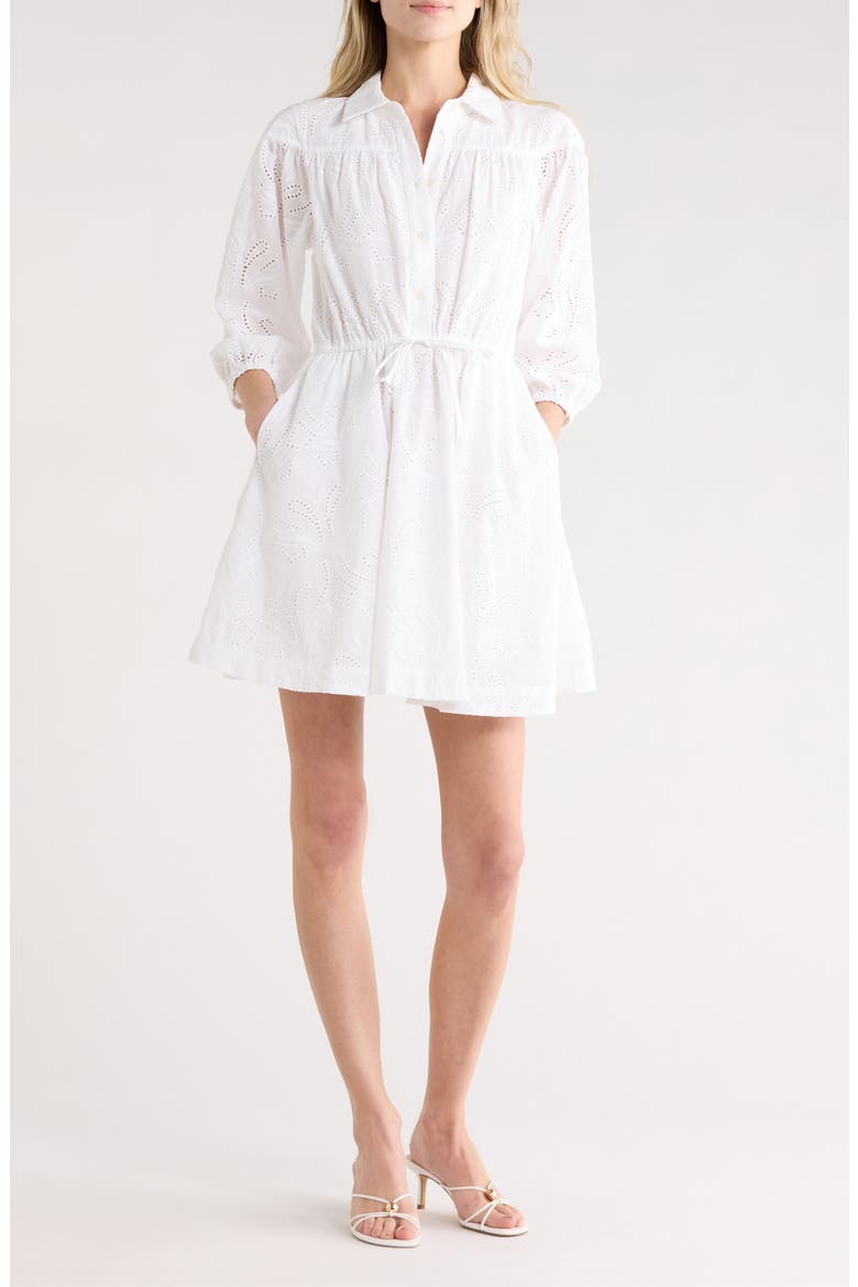 Arbi Cotton Eyelet Shirtdress, Main, color, WHITE
