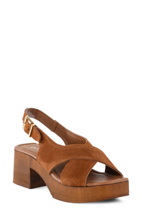 Heart Of Gold Slingback Platform Sandal (Women)