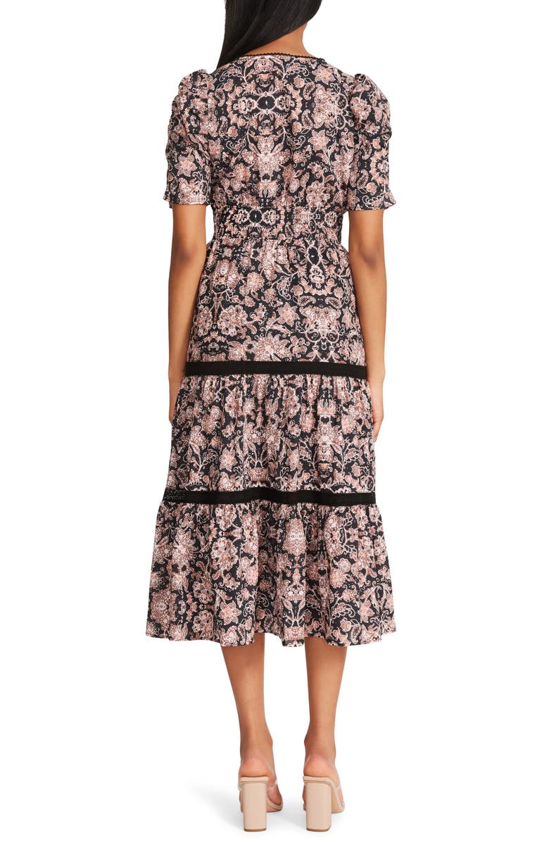 BB Dakota by Steve Madden Boho Next Door Tiered Midi Dress, Alternate, color, 