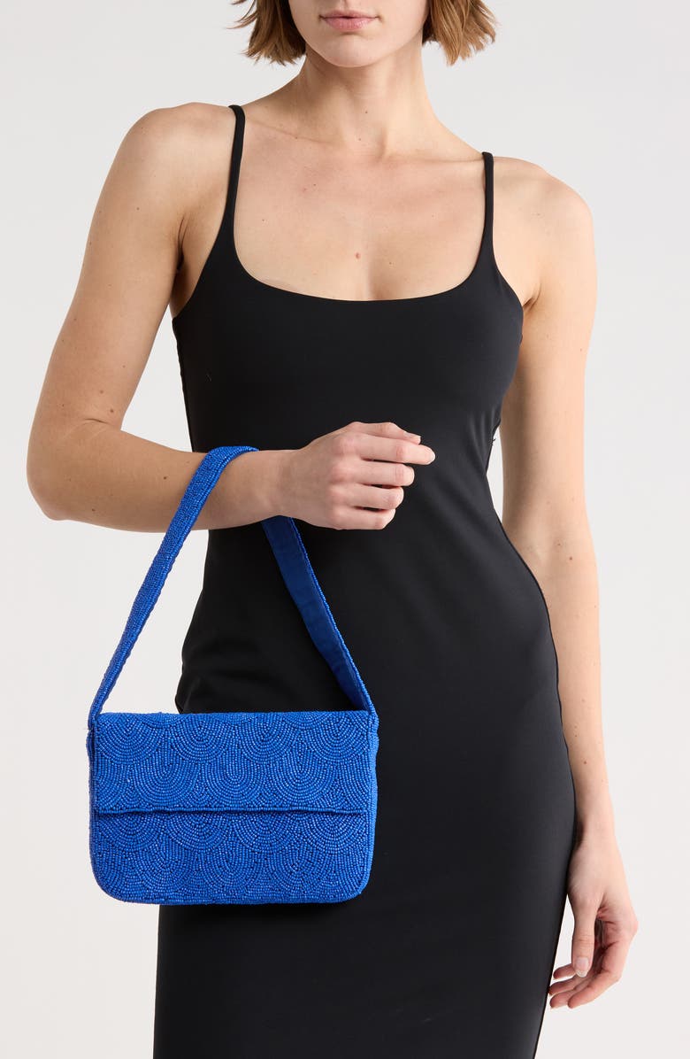 Jessica McClintock Emerson Beaded Shoulder Bag, Alternate, color, Blue