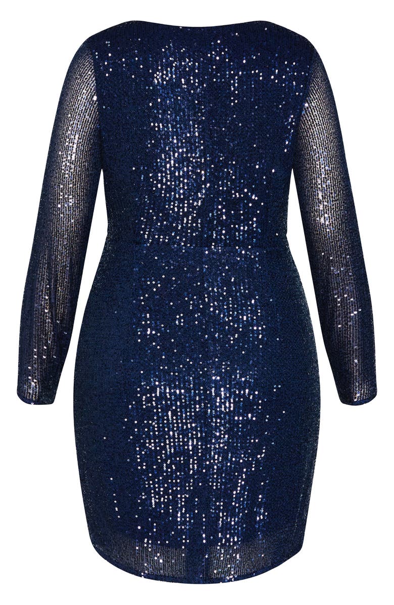 City Chic Razzle Long Sleeve Dress, Alternate, color, 