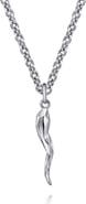 Gabriel & Co. Men's Facets Italian Horn Pendant Necklace