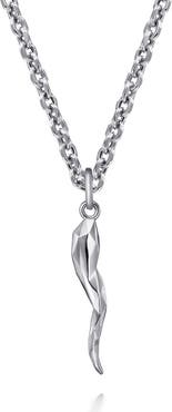 Gabriel & Co. Men's Facets Italian Horn Pendant Necklace