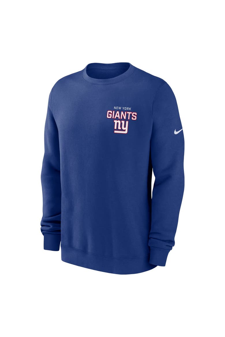 Men's Nike Royal New York Giants Primetime Club Fleece Pullover Sweatshirt, Alternate, color, Royal