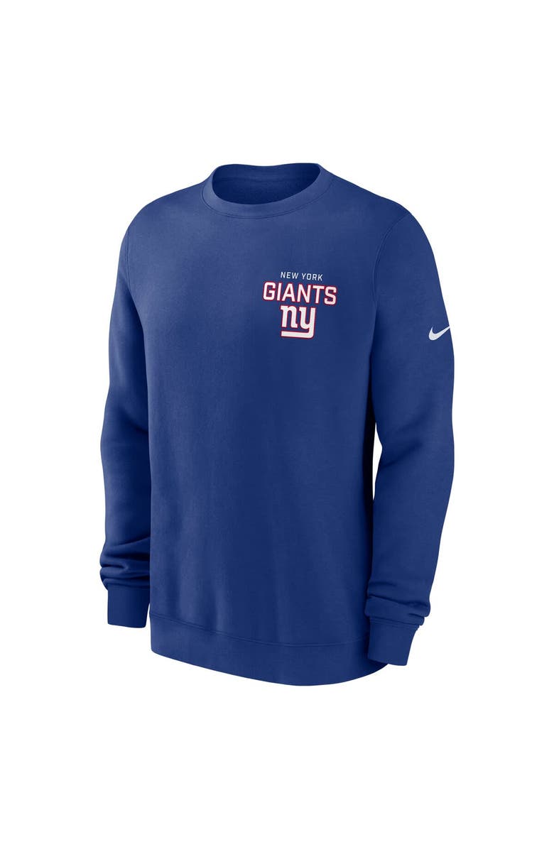 Nike Men's Nike Royal New York Giants Primetime Club Fleece Pullover Sweatshirt, Alternate, color, Royal