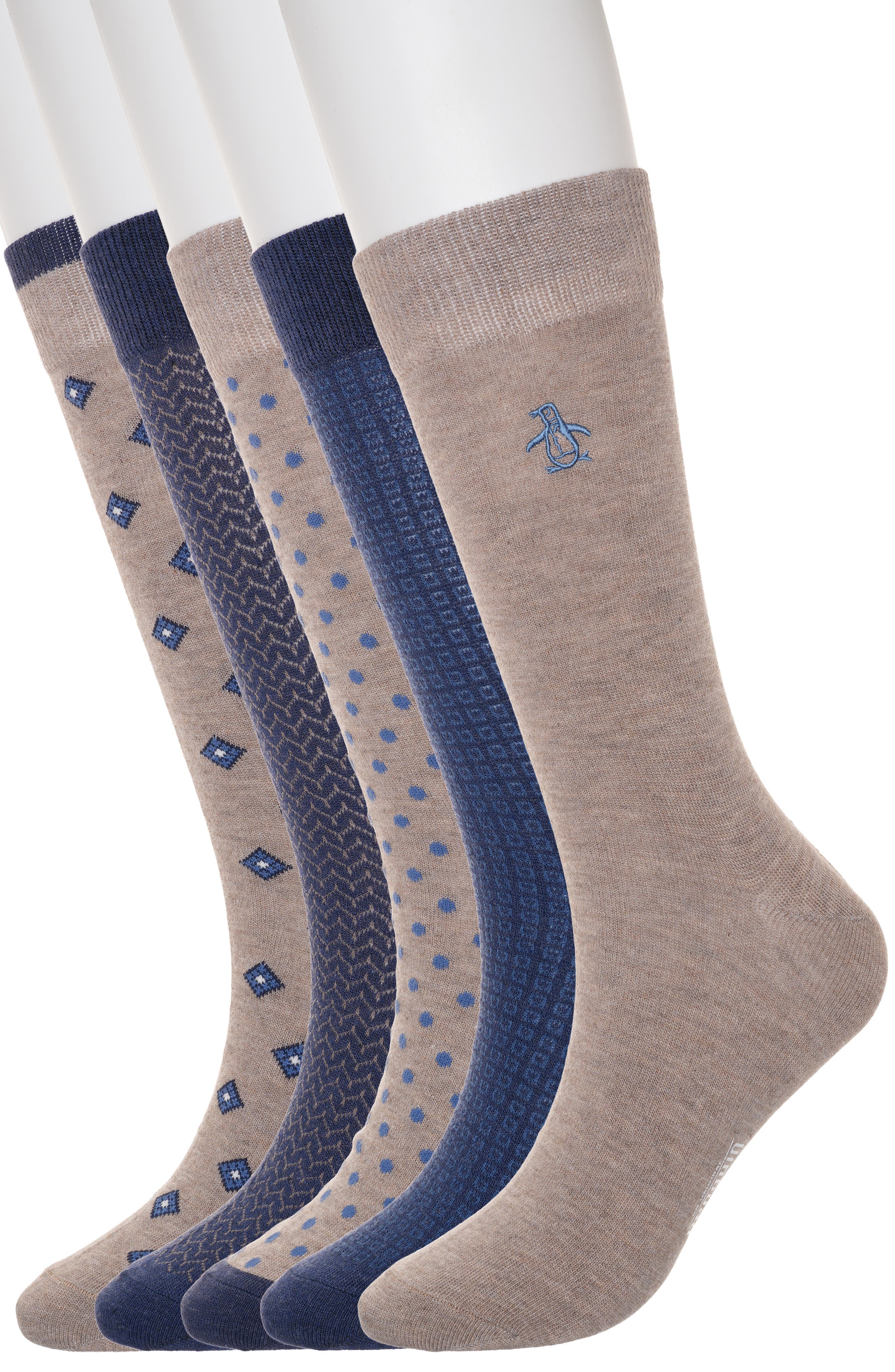 Original Penguin Assorted 5-Pack Crew Socks