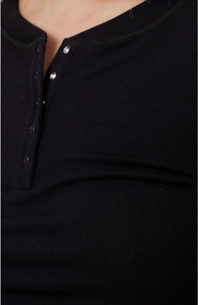 COTTON ON BODY Women's Sleep Recovery Henley Long Sleeve, Alternate, color, True Black