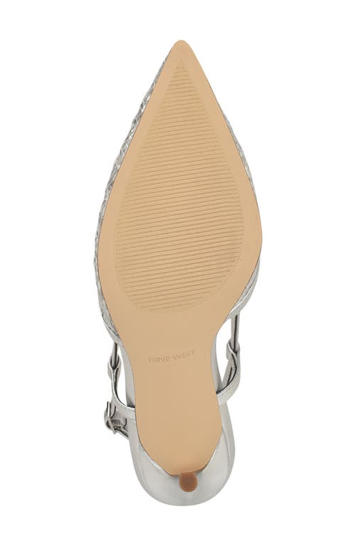 Nine West Floree Pointed Toe Slingback Pump In Silver