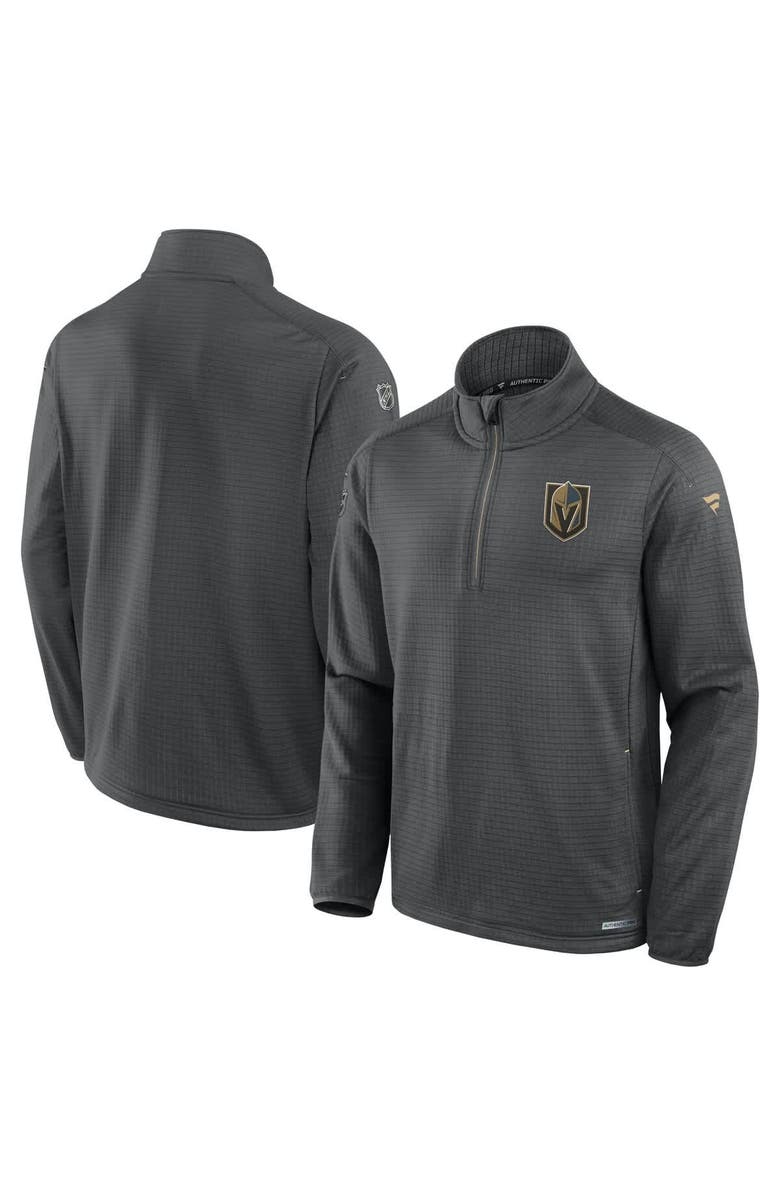 FANATICS Men's Fanatics Gray Vegas Golden Knights Authentic Pro Rink Quarter-Zip Jacket, Alternate, color, Gray
