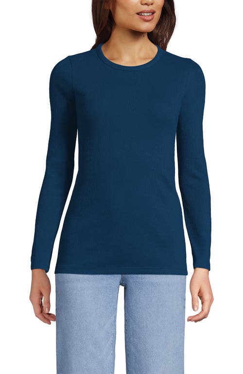 Lands' End Cotton Rib T-shirt In Blue
