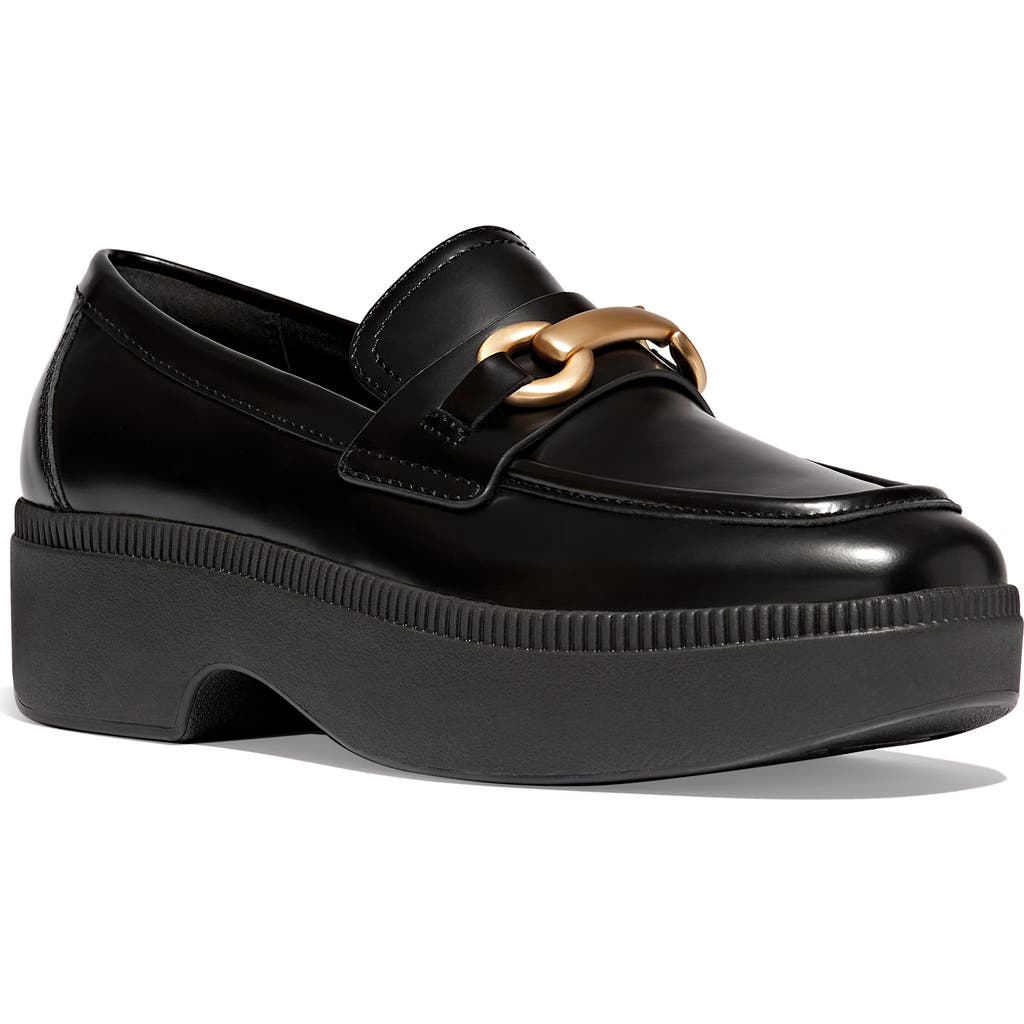 FitFlop F-Luma Chunky Snaffle Bit Platform Loafer in Black
