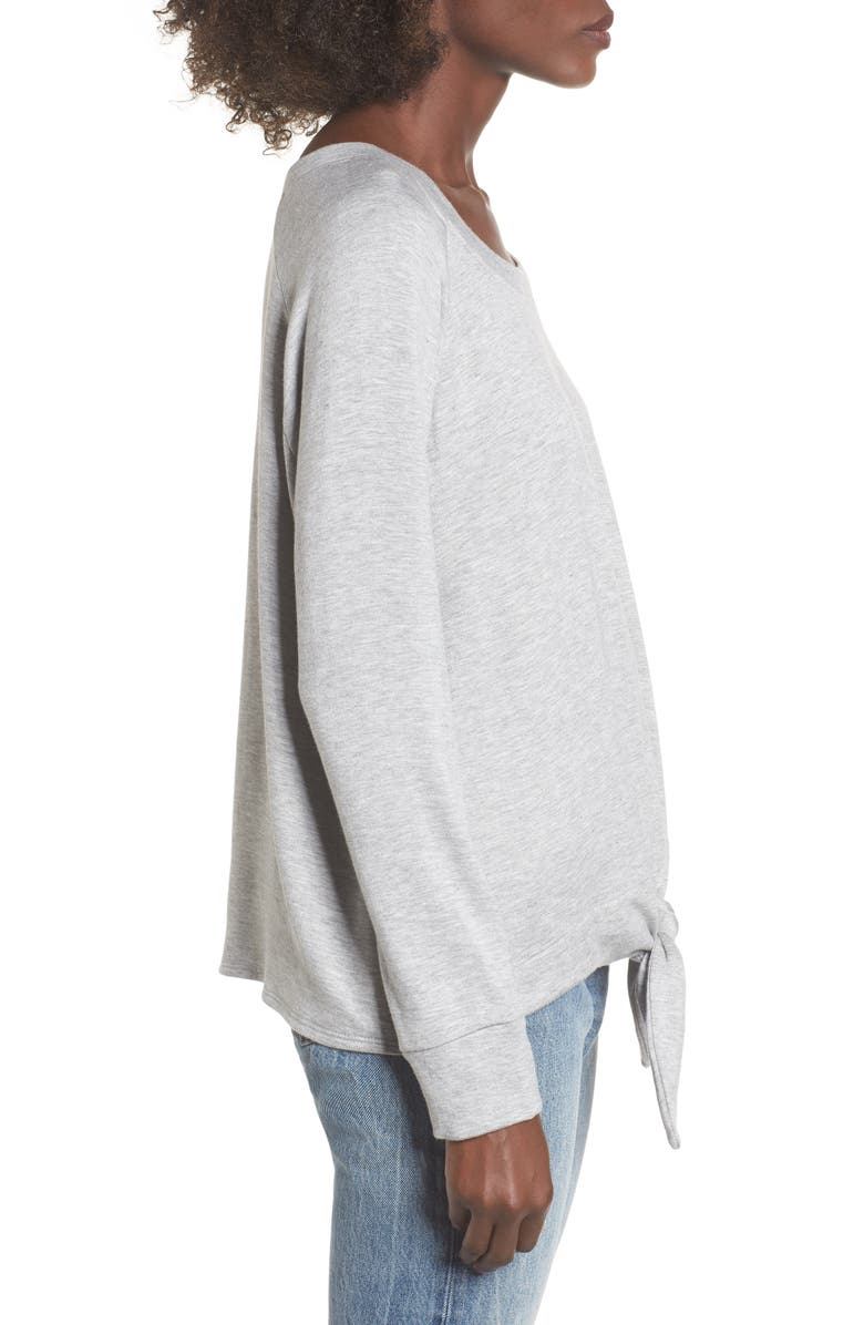 Socialite Tie Front Sweatshirt, Alternate, color,