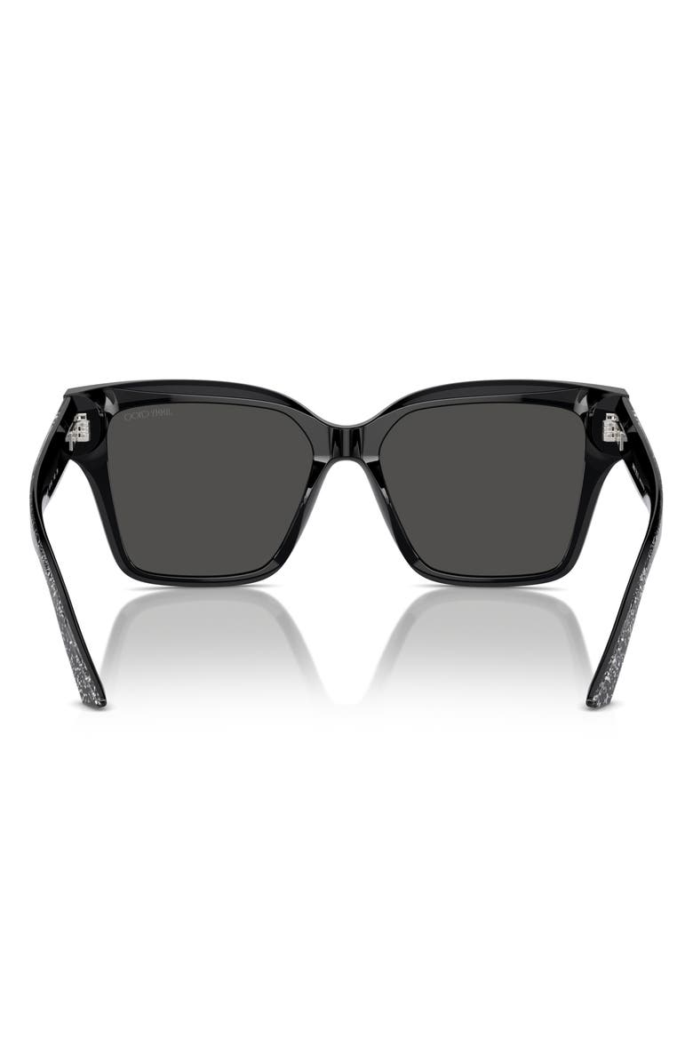 Jimmy Choo 55mm Pillow Sunglasses, Alternate, color, Black / Glitter / Dark Grey