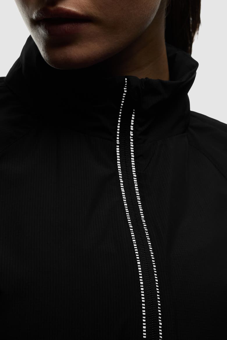 Woven Seamed Run Shell, Alternate, color, Black