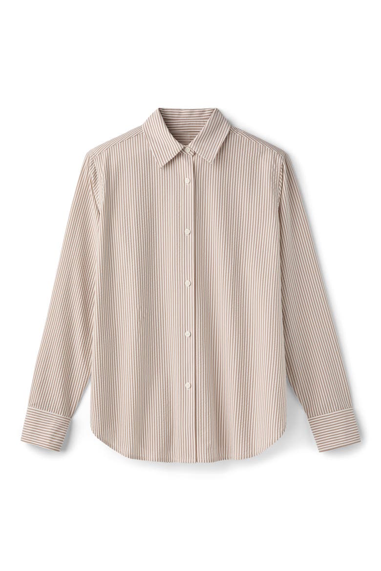 Saltair Oversize Seersucker Button-Up Shirt, Alternate, color, TAUPE STRIPE