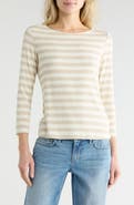 L'AGENCE Lucille Stripe Boat Neck Top