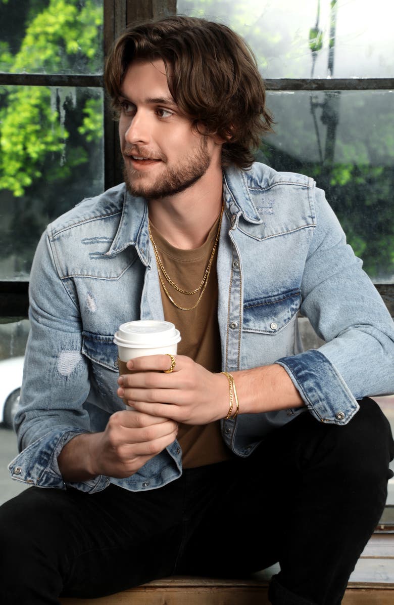 Bony Levy Men's 14K Gold Figaro Chain Bracelet, Alternate, color, 