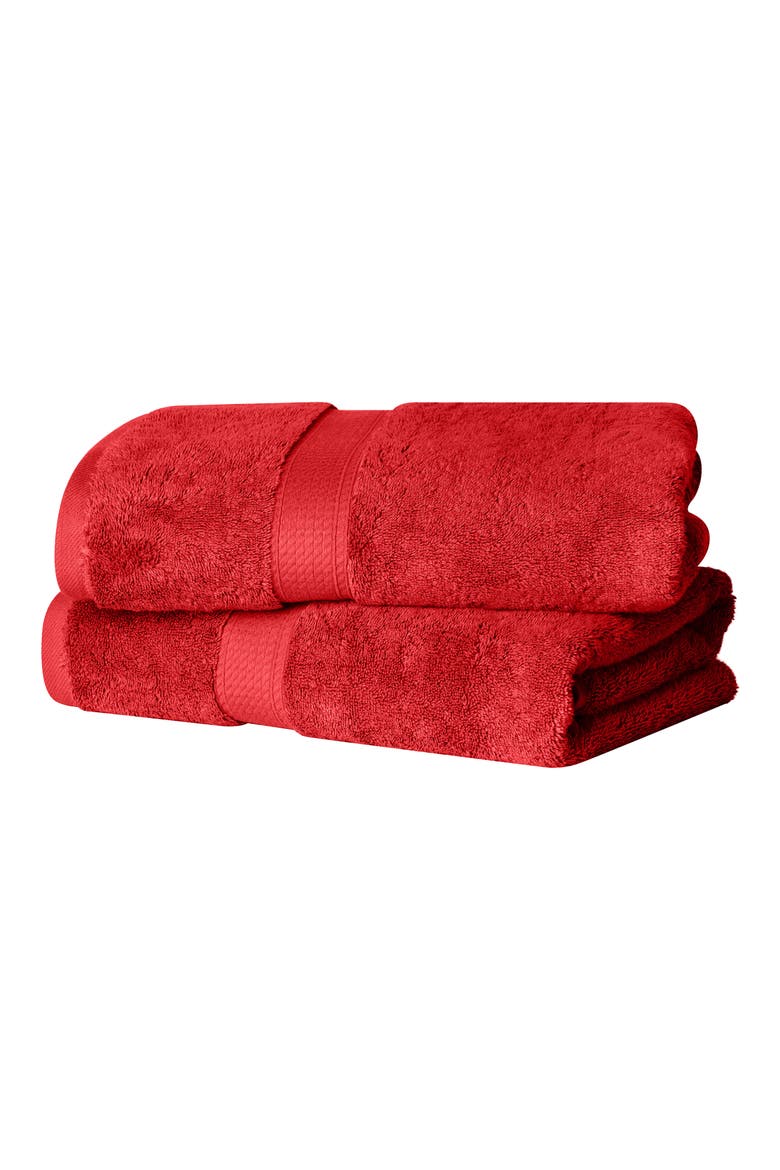 Egyptian Cotton 2-Pack Bath Towel Set, Main, color, RED