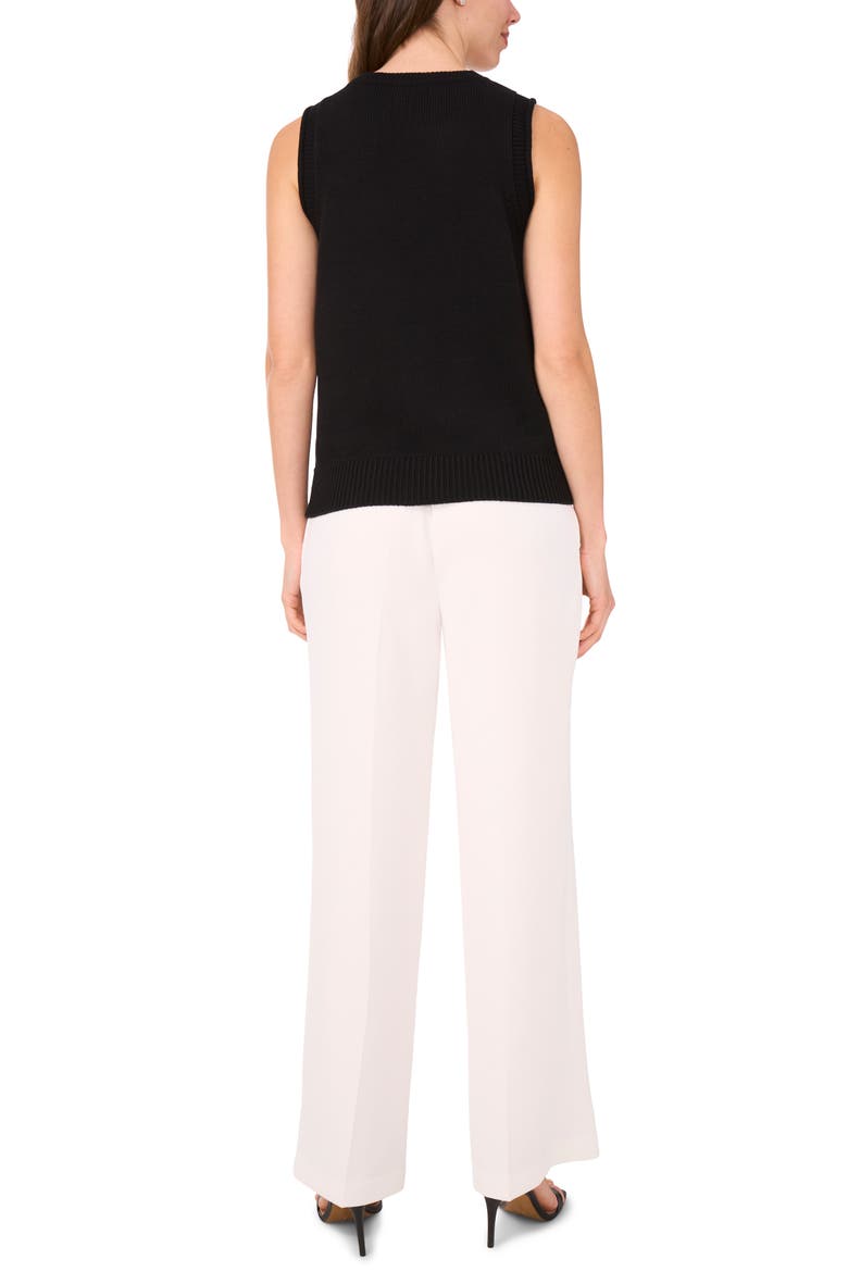 Cotton Sleeveless Sweater, Alternate, color, RICH BLACK