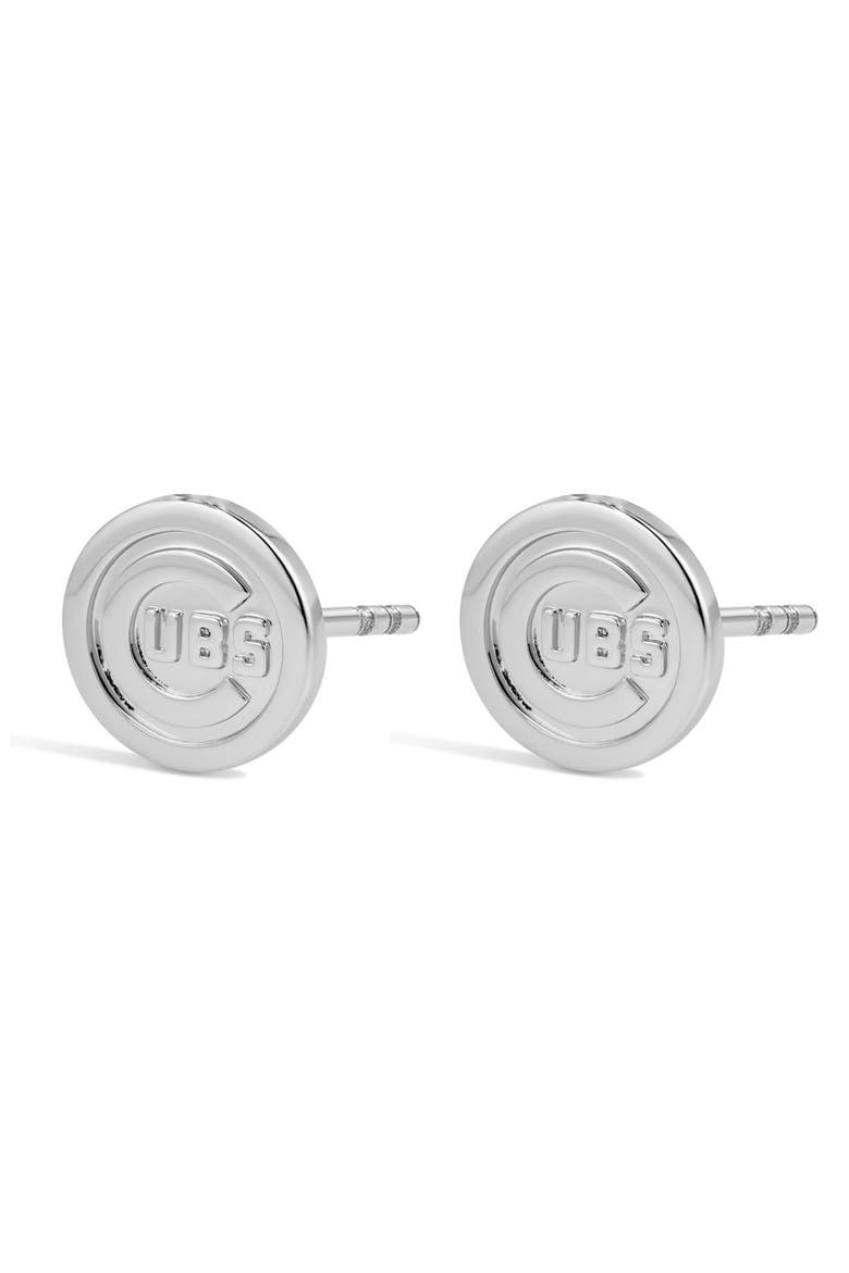MLB Chicago Cubs Logo Stud Earrings, Main, color, SILVER