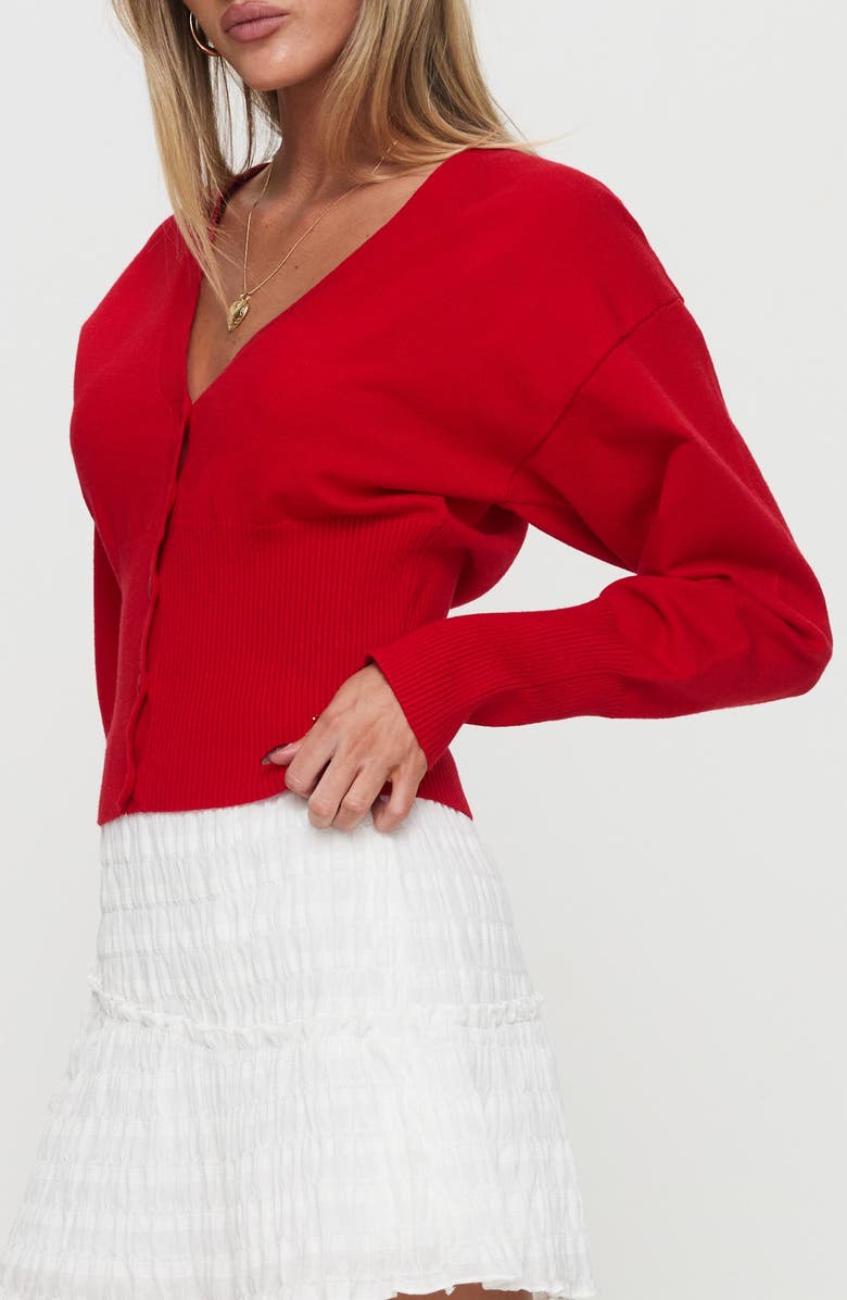 Princess Polly Wistfully V-Neck Cardigan, Alternate, color, 