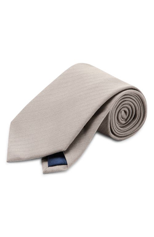 Mango Silk Blend Microstructure Tie In Gray