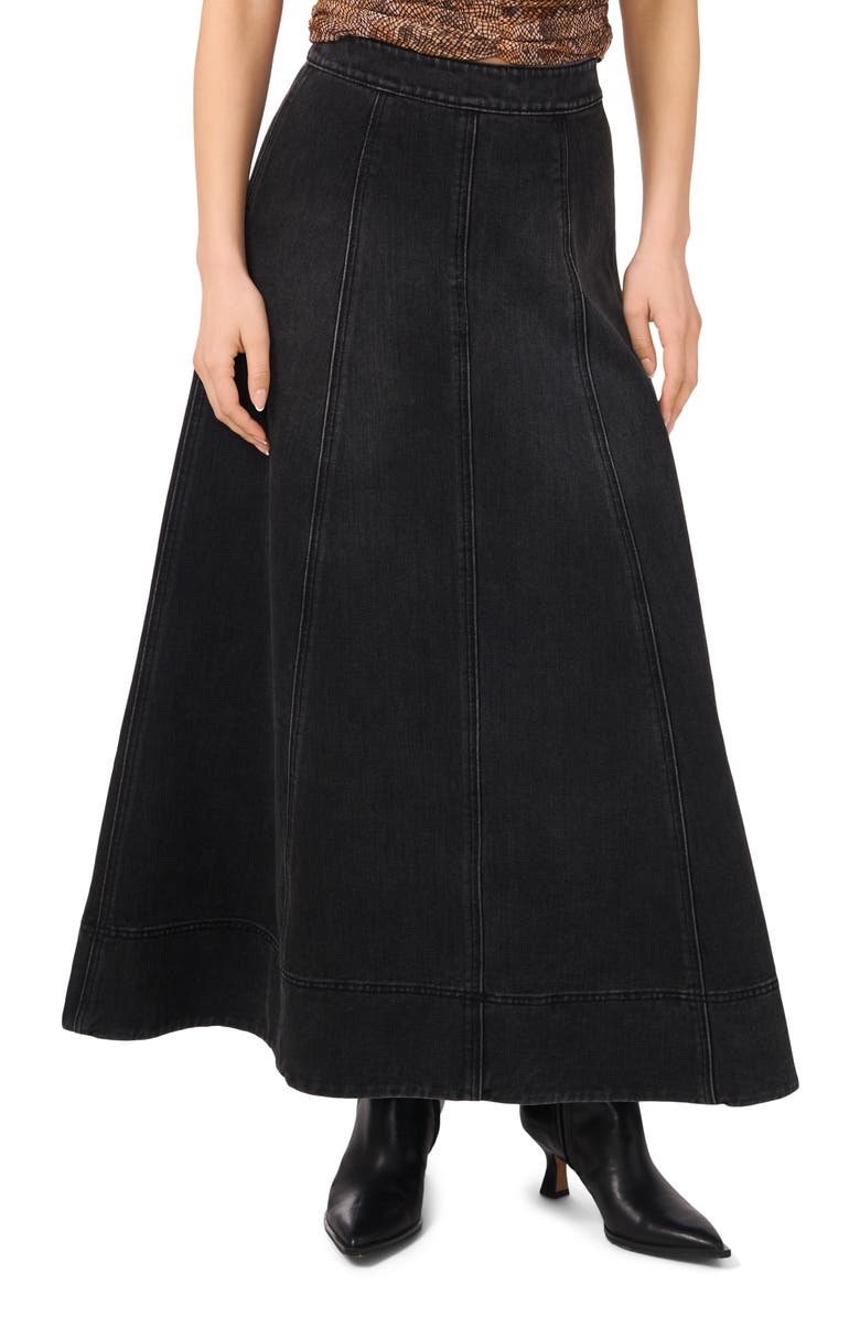 1.STATE Paneled Denim Maxi Skirt, Main, color, Rich Black