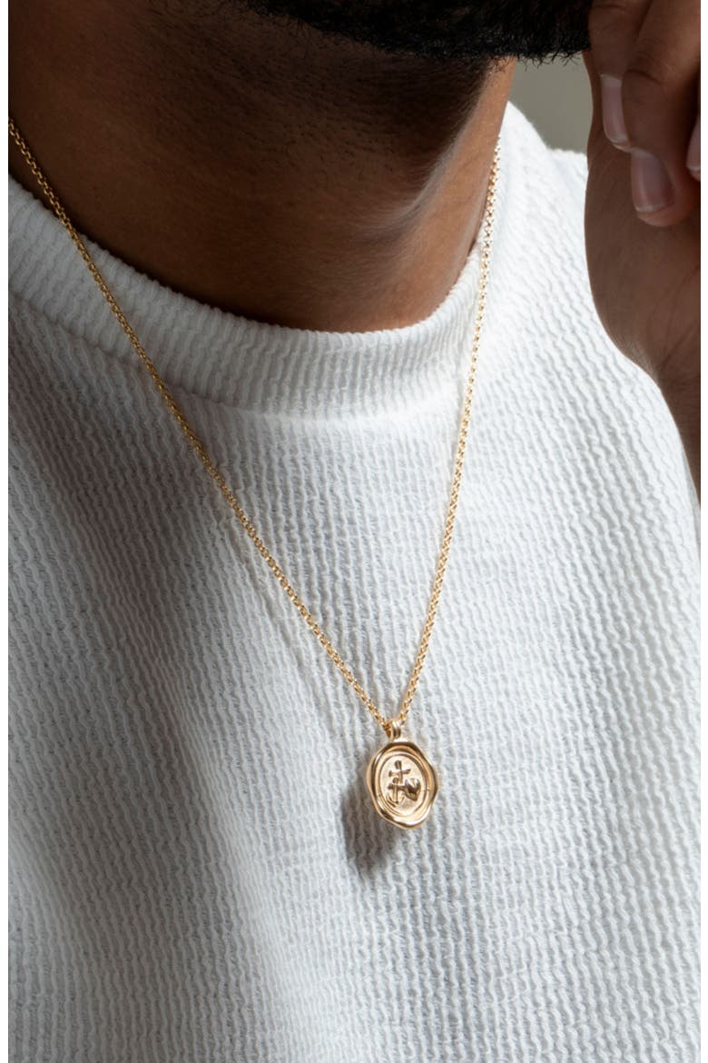 Men's Hope Talisman Necklace, Alternate, color, Yellow Gold Vermeil