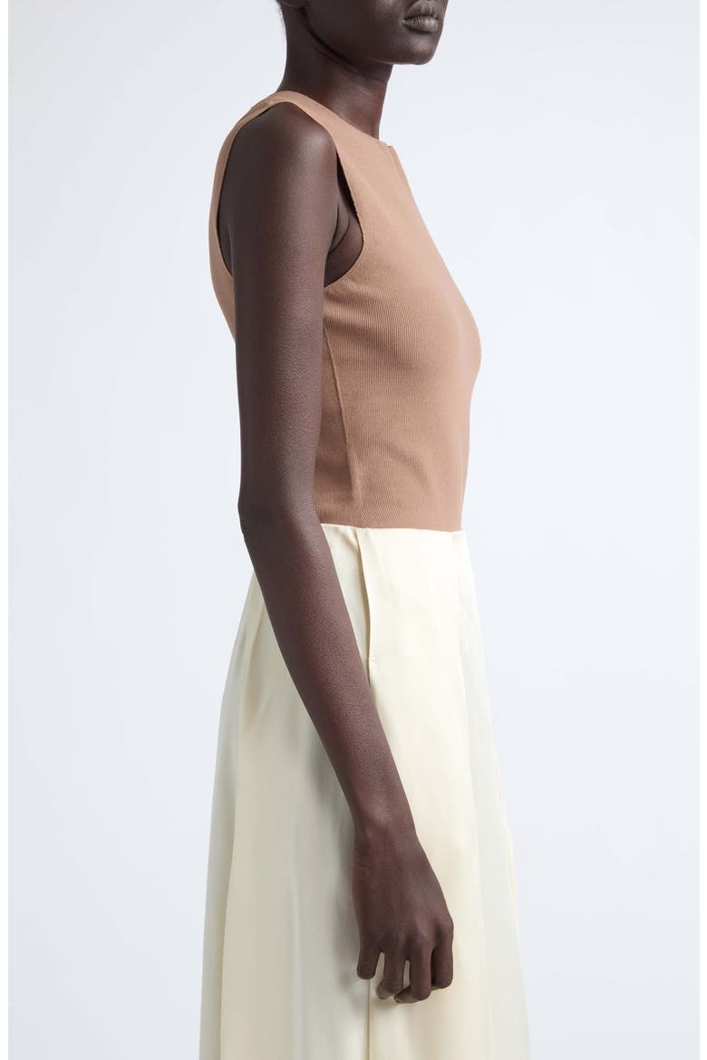 Sleeveless Rib Bodysuit, Alternate, color, ROSE BEIGE