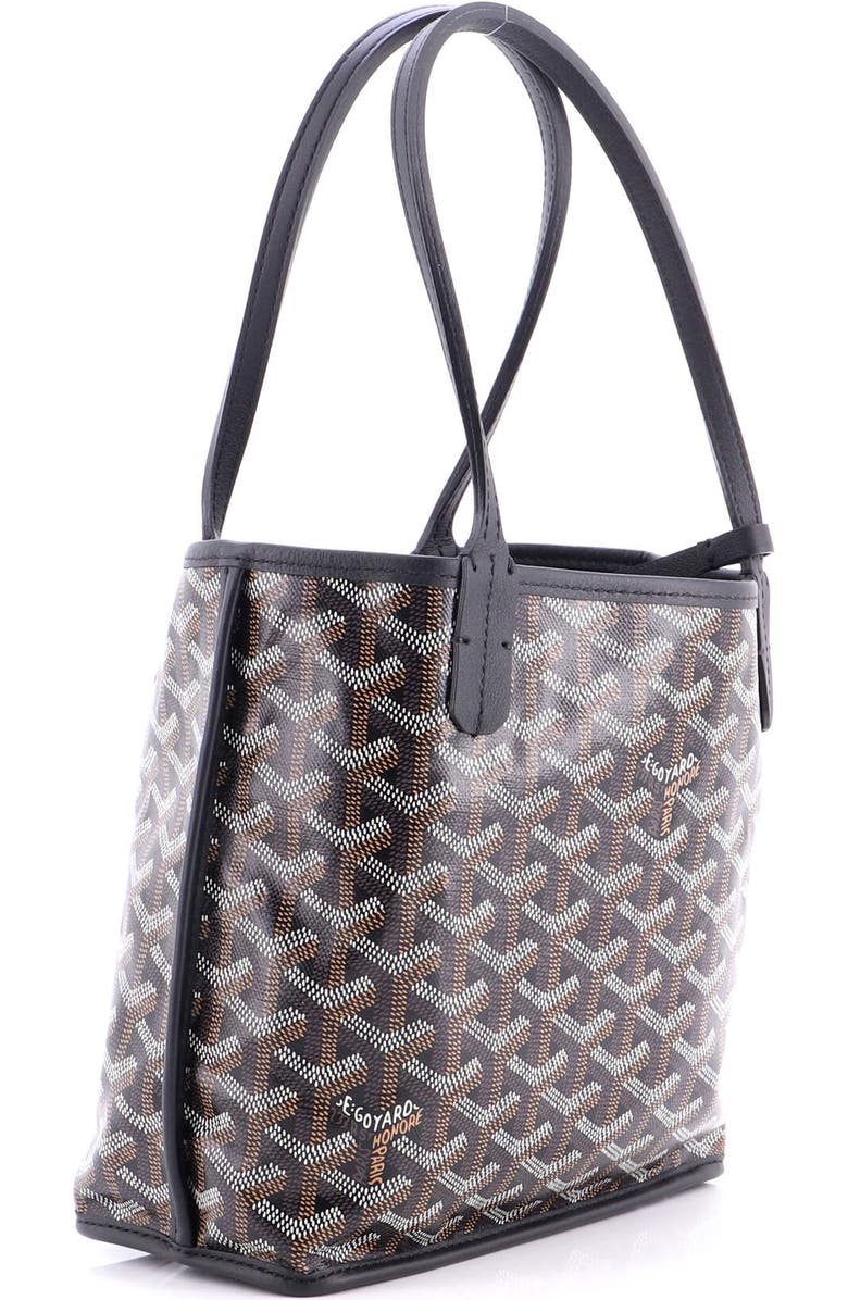Pre-Owned Goyard Anjou Reversible Tote Coated Canvas Mini, Alternate, color, Black
